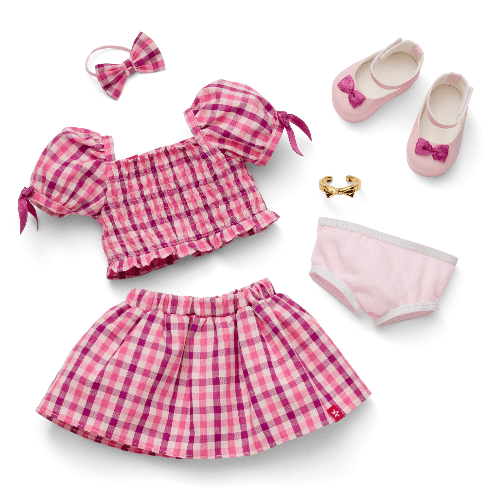 Raquel's™ Gingham Ruffle Outfit for Girls & 18-inch Dolls + Raquel Doll (Girl of the Year™ 2026) - Image 9
