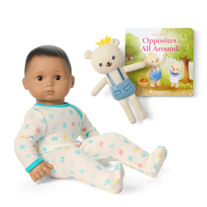 Bitty Baby® Doll #5 in Pastel Blue + Bear Friend & Board Book