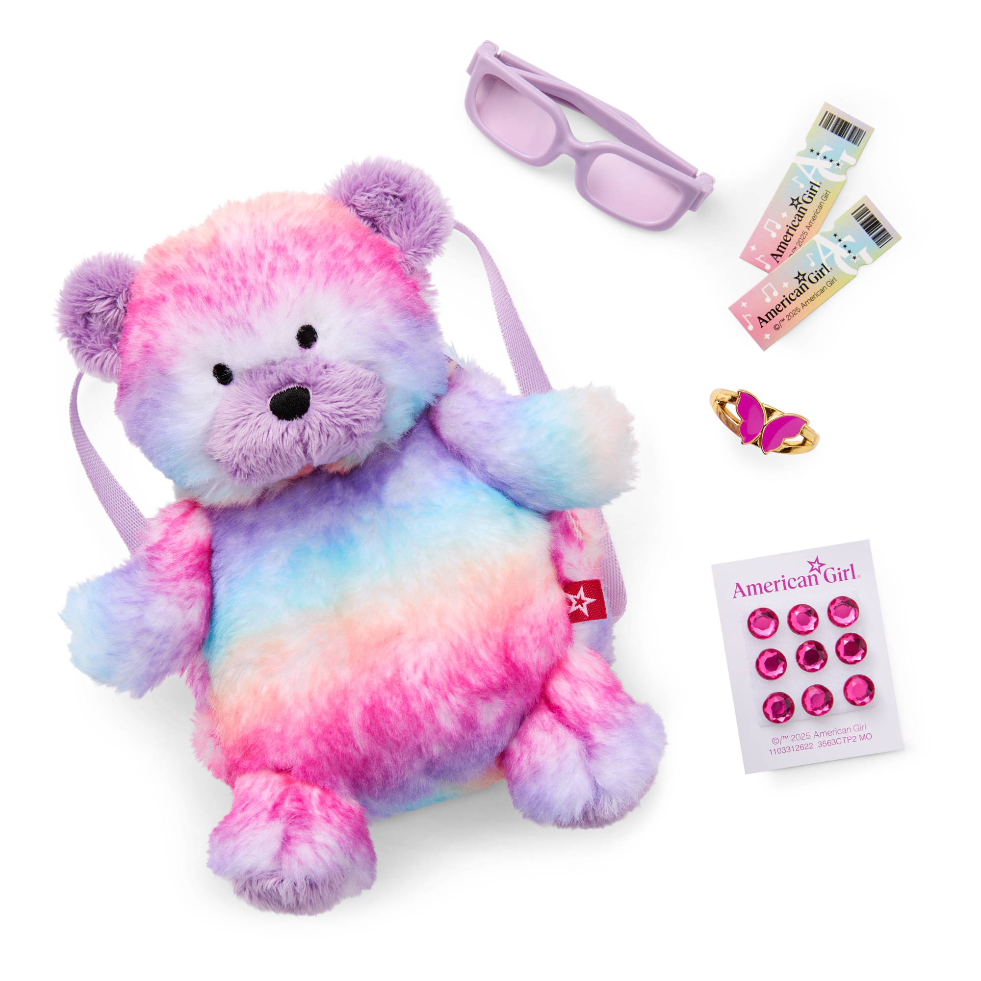 Glam Sparkly Concert Outfit & Colorful Teddy Bear Backpack & Accessory Set Bundle - Image 9