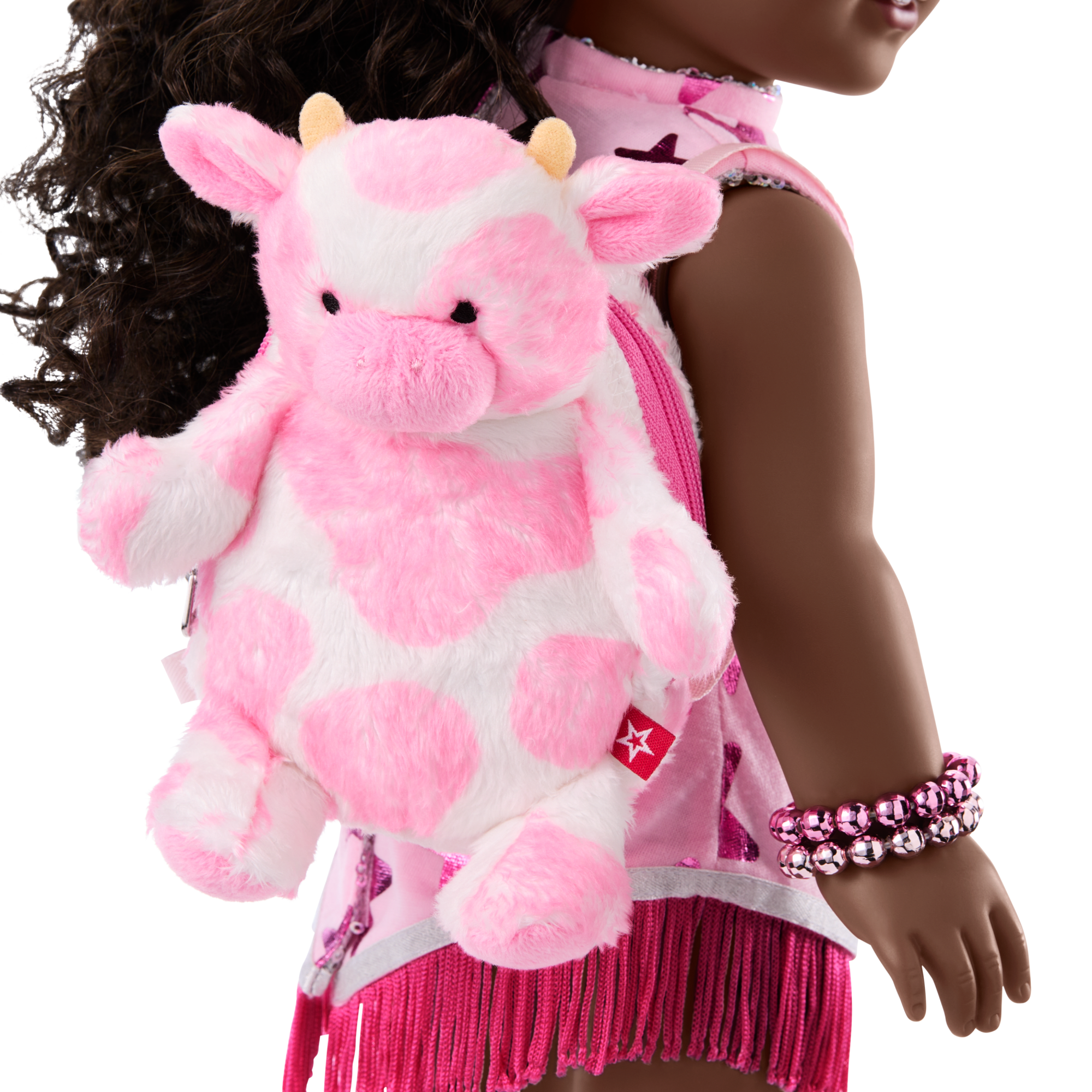 Glam Pink Cowgirl Outfit & Pink Spotted Cow Backpack & Accessory Set Bundle - Image 8