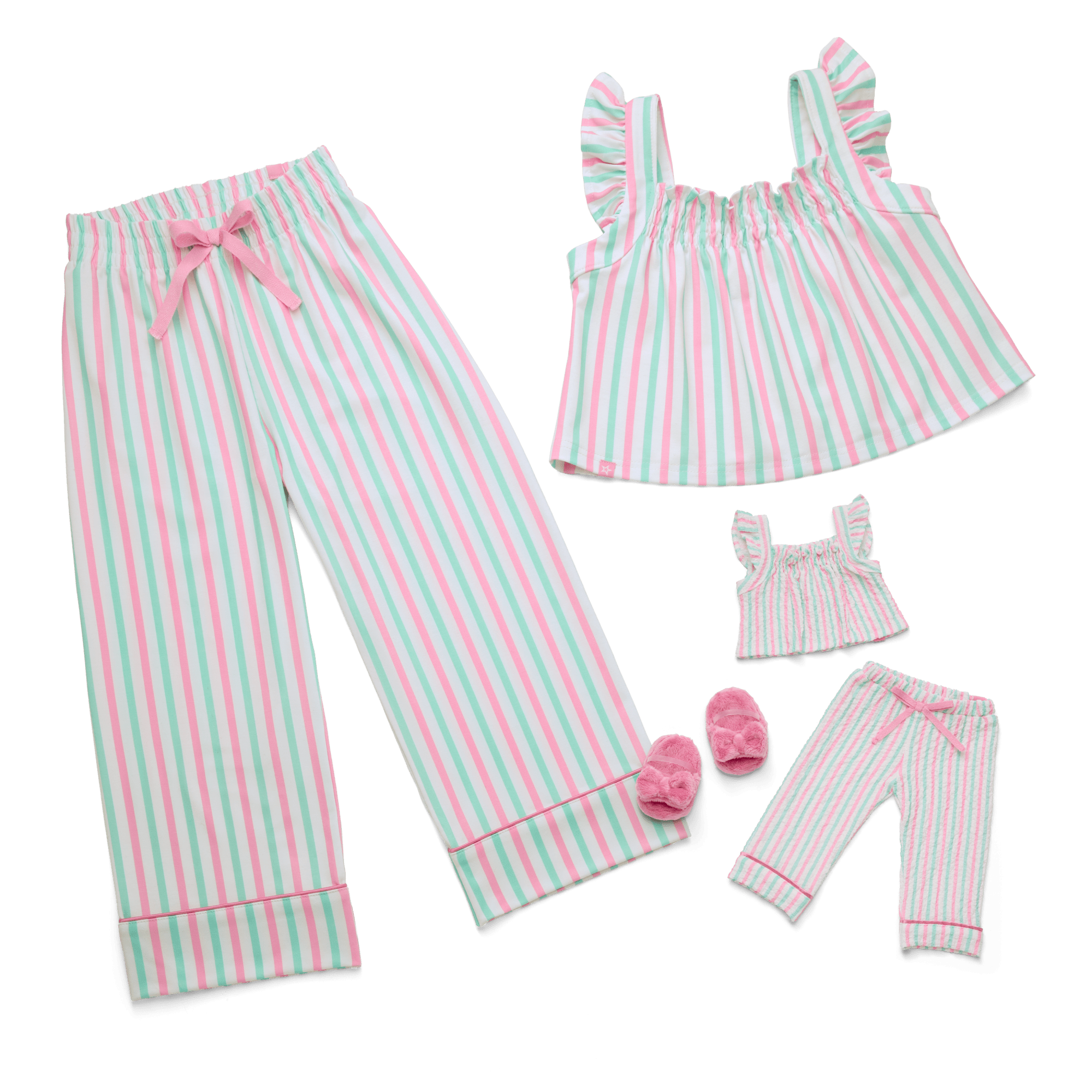 Raquel's™ Coastal Stripes Pajamas for Girls & 18-inch Dolls - Image 2