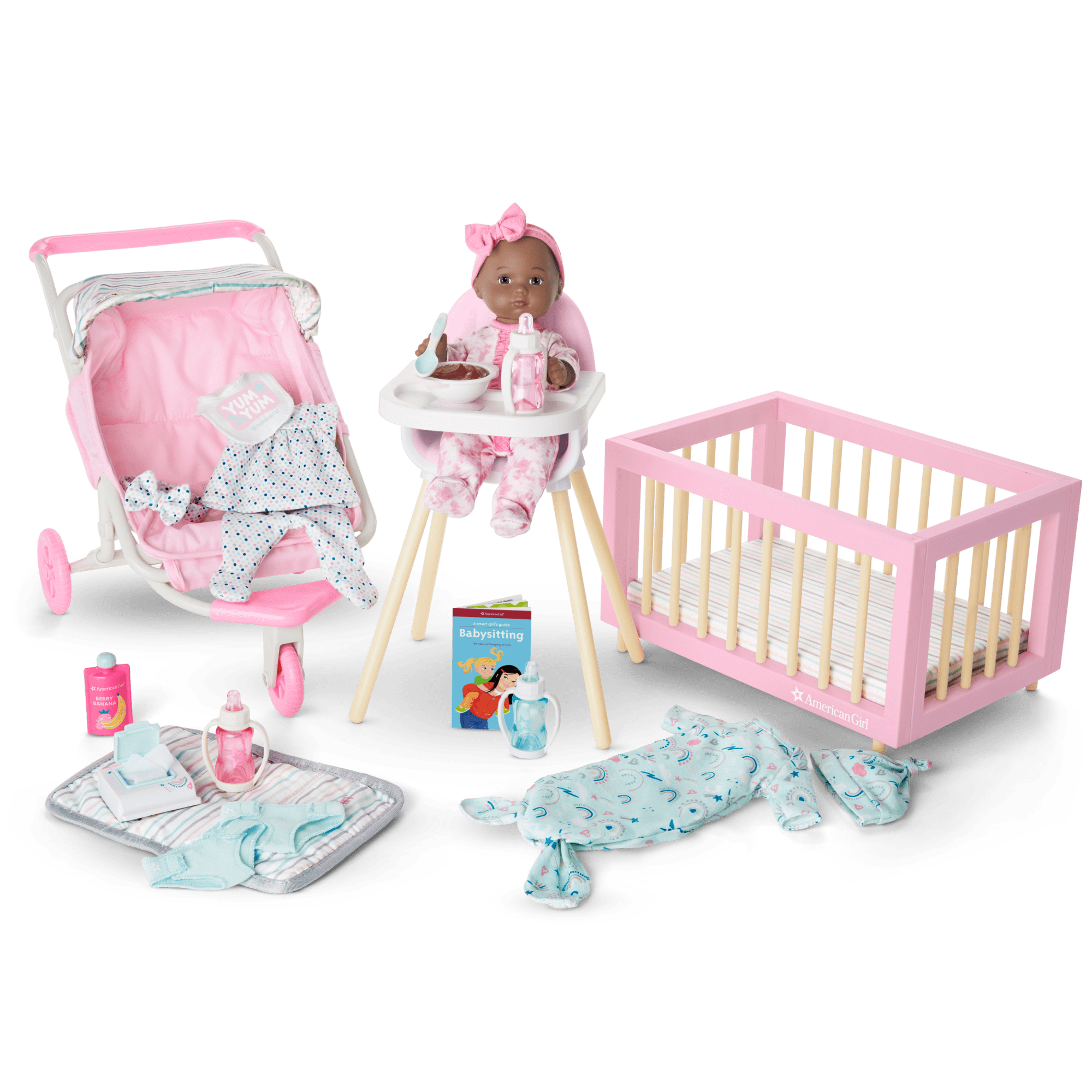 Little Bitty Baby™ Layette & High Chair Set for 7.75-inch Dolls - Image 9