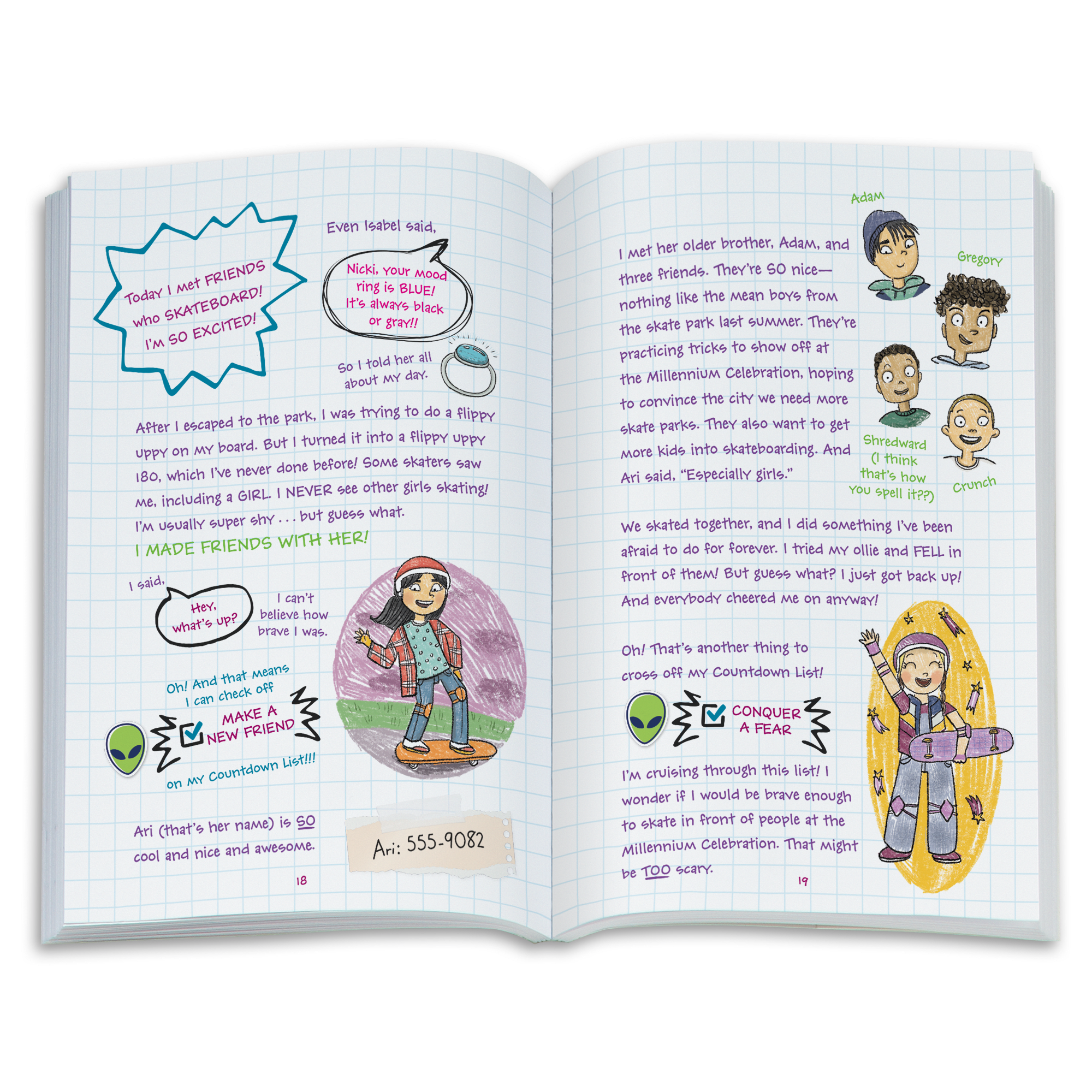 '90s Twins Nicki's™ Skateboarding Gift Set (Historical Characters) - Image 9