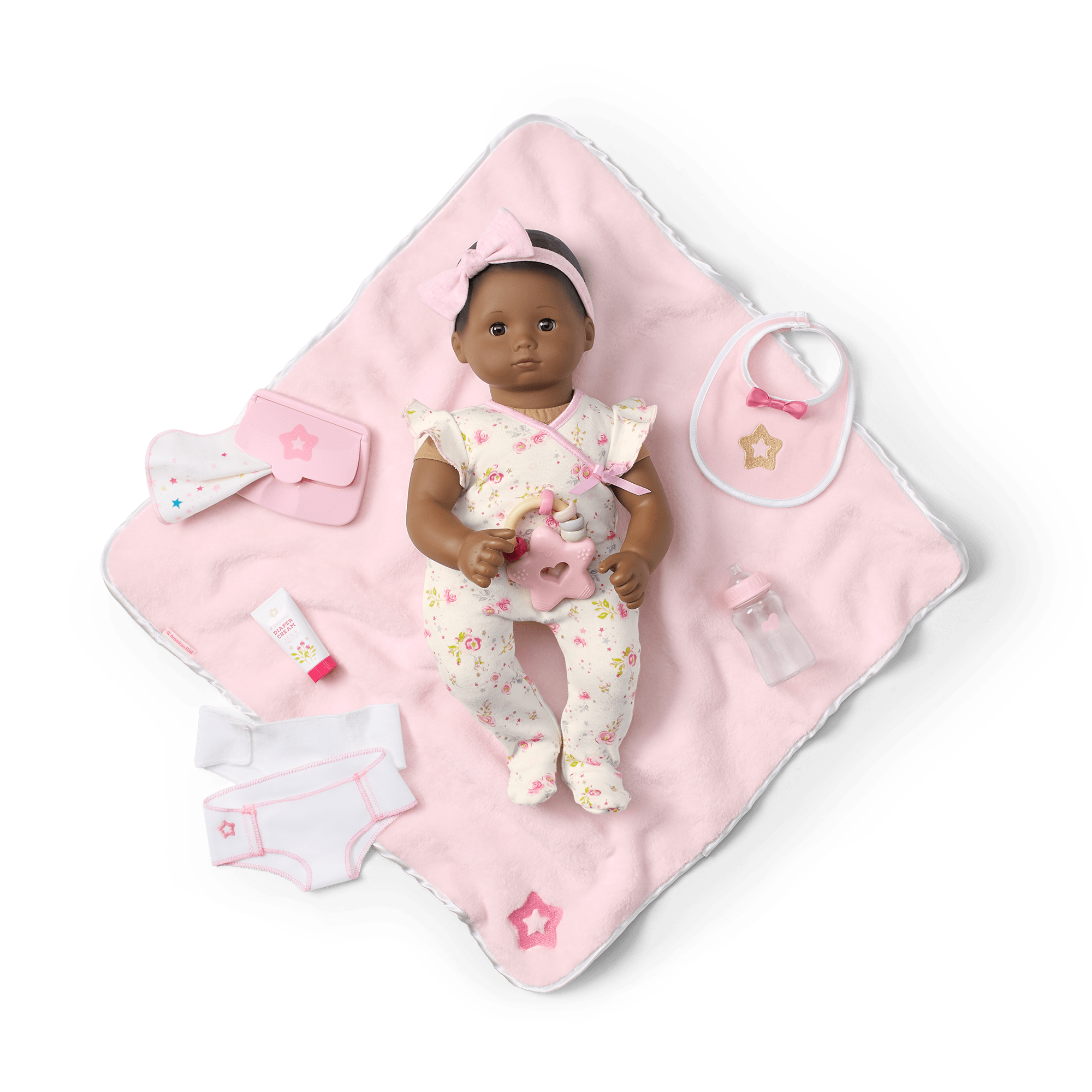 Bitty Baby® Doll #1 with black hair Care & Play Set - Image 3