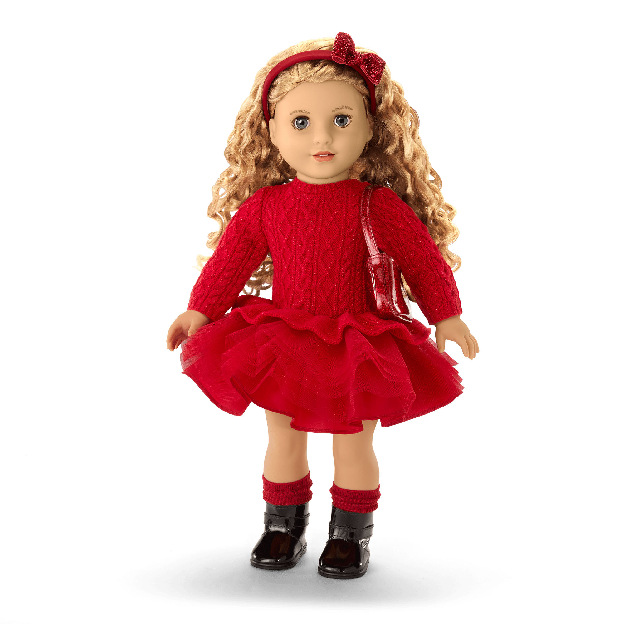 American Girl® x Something Navy Crimson Sparkle Sweater Dress for 18-inch Dolls - Image 2