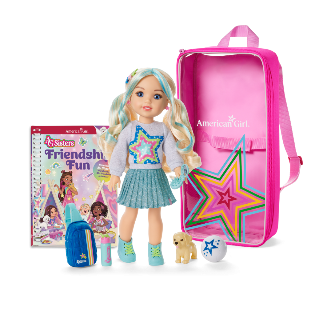 AG Sisters™ Jozette™ Doll. Book & Doll Carrier