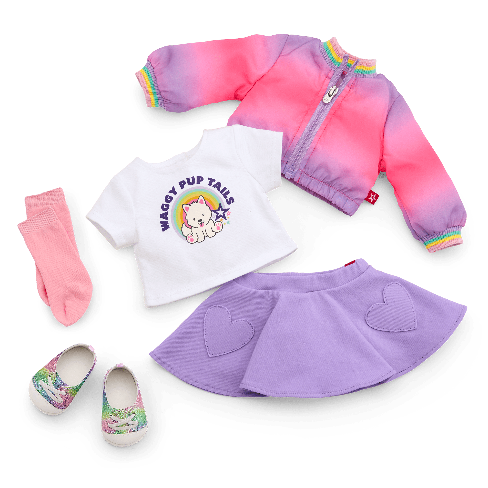 Summer's™ Waggy Pup Tails™ Outfit for 18-inch Dolls (Girl of the Year™ 2025)