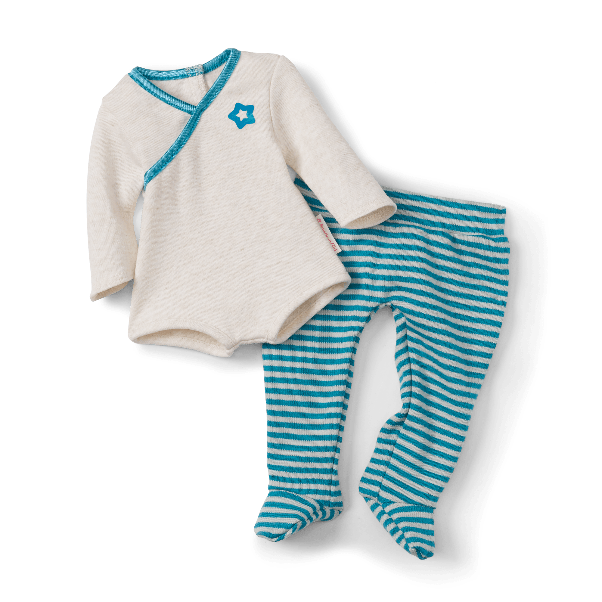 Bitty Baby® Doll #2 with brown hair in Soft Blue - Image 2