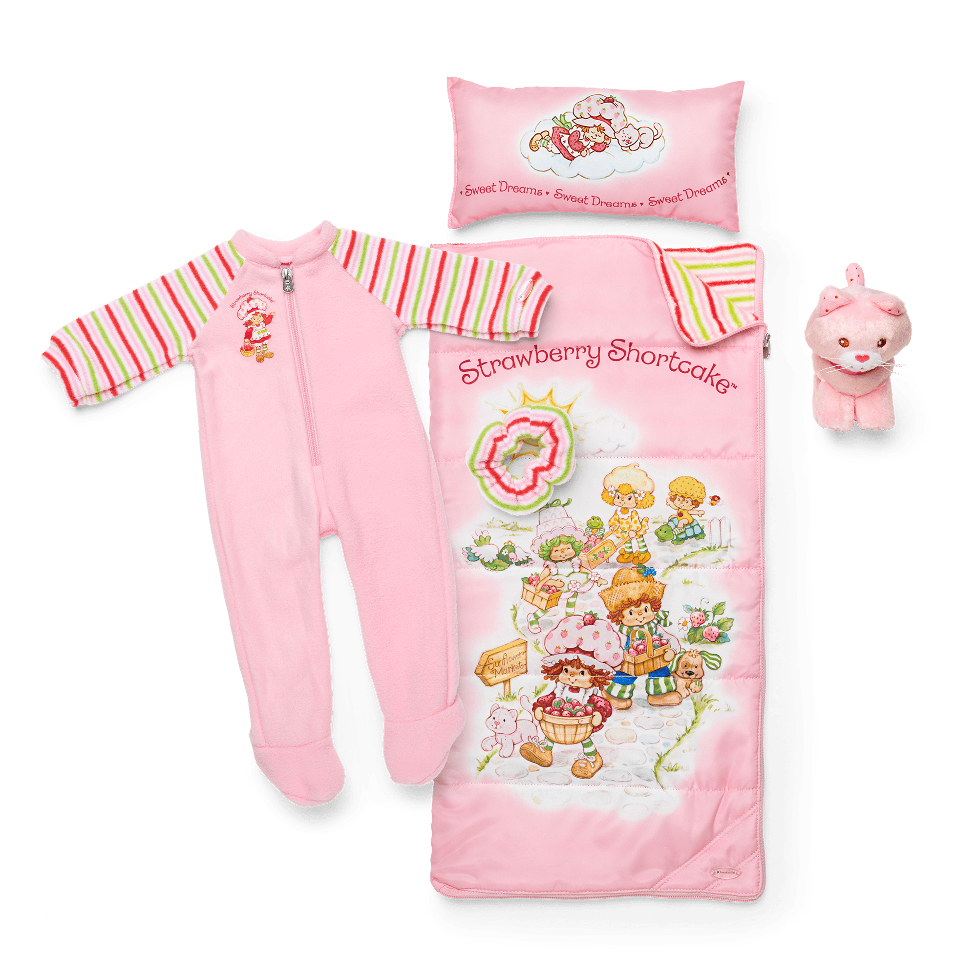 Courtney's™ Strawberry Shortcake™ Sleeping Bag & PJs for 18-inch Dolls (Historical Characters)